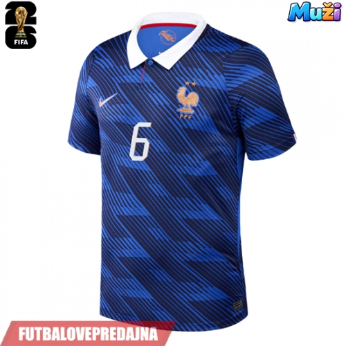 Lacne Muži Futbalové dres Francúzsko Eduardo Camavinga #6 MS 2026 Krátky Rukáv - Domáci